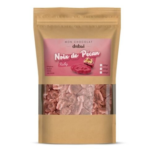 Noix de pécan enrobées de chocolat ruby